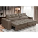 Ver imagem 1 de Sofá Retrátil e Reclinável 3 Lugares 2,10m com Molas Emília Suede Capuccino Madelina Decor