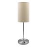 Kit 2 Abajur de Mesa Redondo Escovado com Interruptor com Cúpula Bege - Sala, Quarto, Cama Cabeceira - 5