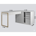 Ver imagem 5 de Mesa Nails Premium Ripado 167x117cm com Aspirador e Pé de Ferro - Branca