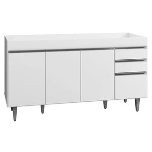 Balcão Gabinete para Pia 150cm sem Tampo 4 Portas 2 Gavetas