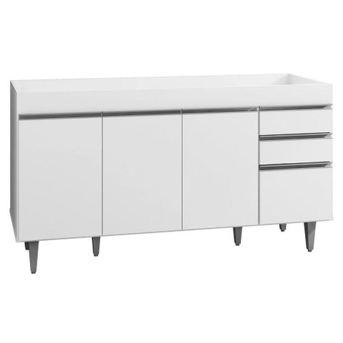 Balcão Gabinete para Pia 150cm sem Tampo 4 Portas 2 Gavetas