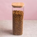Ver imagem 4 de Pote Hermético de Vidro 1,9l Borea Oikos 25cm Tampa de Bambu Porta Mantimentos Espaguete