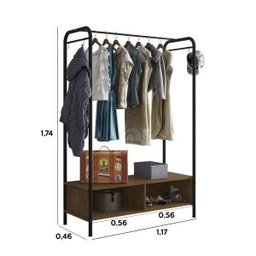 Guarda-roupa Closet de Ferro Milão Espresso Móveis Demolição/Preto - 3