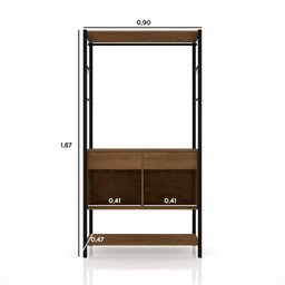 Guarda-Roupa Closet de Ferro Paris Espresso Móveis Demolição/Preto Marrom - 4 Guarda-Roupa Closet de Ferro Paris Espresso Móveis Demolição/Preto Marrom - 4