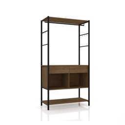 Guarda-roupa Closet de Ferro Paris Espresso Móveis Demolição/Preto - 2