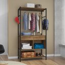 Ver imagem 1 de Guarda-roupa Closet de Ferro Paris Espresso Móveis Demolição/Preto