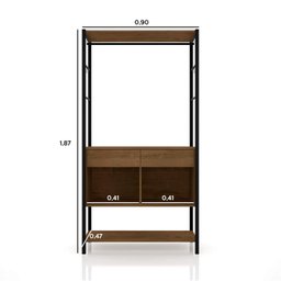 Guarda-roupa Closet de Ferro Paris Espresso Móveis Demolição/Preto - 4