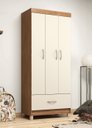 Ver imagem 1 de Guarda Roupa Prince 75cm 3 Portas 1 Gaveta - Amendola Touch/ Off White Demóbile