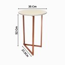 Ver imagem 6 de Kit 2 Mesas Laterais Centro Canto Jade Tampo Mdf Pés Metal Rose Gold-off White
