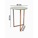 Ver mais imagens de Kit 2 Mesas Laterais Centro Canto Jade Tampo Mdf Pés Metal Rose Gold-off White
