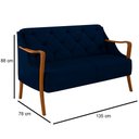 Ver imagem 4 de Kit Namoradeira 135cm e 2 Poltronas Decorativas Capitonê Lapa M22 Veludo Azul Marinho - Mpozenato