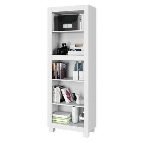 Estante para Livros Multiuso 4 Prateleiras Dubai Arte Móveis Branco