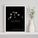 Ver imagem 1 de Quadro Decorativo Constelação Signo Aquário 24x18cm:madeira Branca