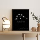 Ver imagem 2 de Quadro Decorativo Constelação Signo Aquário 24x18cm:madeira Branca
