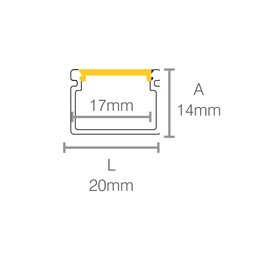 Perfil de Sobrepor para Fita Led Taschibra Vertex 20 com 1 Metro - 3