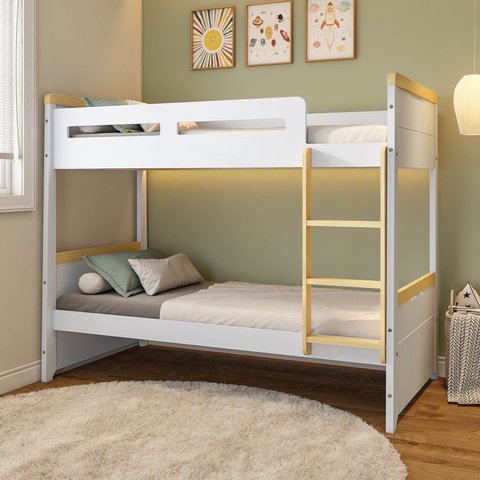 Beliche com LED Lateral Petit Casatema MadeiraOriginals Branco/Mel