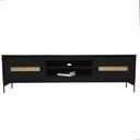 Ver imagem 2 de Rack Sala Tv até 75 Polegadas Paraty 180 Cm Laca Pés Metal Palhinha Preto