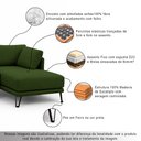 Ver imagem 4 de Sofá Sala de Estar Atena Chaise Direito Pés de Ferro 284cm 5 Lugares Linho Verde M1 - Monari Design