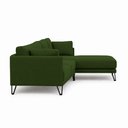 Ver imagem 6 de Sofá Sala de Estar Atena Chaise Direito Pés de Ferro 284cm 5 Lugares Linho Verde M1 - Monari Design