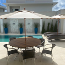 Ver mais imagens de Guarda Sol Ombrelone Piscina Sombreiro Praia 100% Madeira 3m:Creme