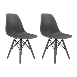 Conjunto Com 2 Cadeiras Eames Konkret Empório Tiffany Base Em Polipropileno - 1 Conjunto Com 2 Cadeiras Eames Konkret Empório Tiffany Base Em Polipropileno - 1