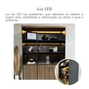 Ver imagem 7 de Estante para Escritório com Luz de LED 3 Portas com Chave Tamburato Marrom/Nogal/Preto Artany