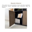 Ver mais imagens de Estante para Escritório com Luz de LED 3 Portas com Chave Tamburato Marrom/Nogal/Preto Artany