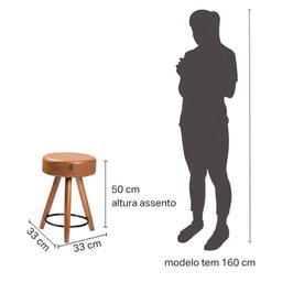 Kit 2 Banqueta Baixa Paris Banquinho com 50cm - Salaone:amarula - 5