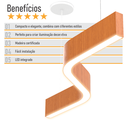 Ver imagem 7 de Lustre Madeira Grande Comprido Linear Z Slin 92cm - Snk 03 - Jequetiba - 3000k