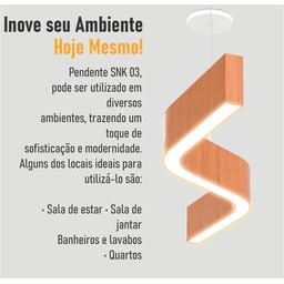Lustre Madeira Grande Comprido Linear Z Slin 92cm - Snk 03 - Jequetiba - 3000k - 8