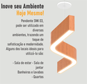 Ver mais imagens de Lustre Madeira Grande Comprido Linear Z Slin 92cm - Snk 03 - Jequetiba - 3000k