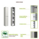 Ver imagem 7 de Armário Suspenso Multiuso para Banheiro 30cm com 2 Portas Bergamo