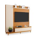 Ver imagem 2 de Estante para Sala com Pé Painel Ripado P/ Televisão Jacarta:freijó / Off White