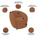 Ver imagem 3 de Sofá 2 Lugares Living 160cm e 1 Poltrona Giratória Garbin K04 Bouclê Terracota - Mpozenato