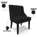 Ver imagem 3 de Kit 8 Cadeiras Estofadas para Sala de Jantar Base Fixa de Madeira Preto Lia Linho Preto - Ibiza