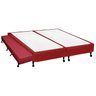 Cama Box Base c/Auxiliar Queen Poli Tecido Wine (158x198x27) - Castor - 1