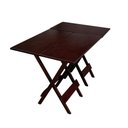 Ver imagem 4 de Jogo de Mesa 70x70 com 2 Cadeiras e Mesa Aparador para Area Gourmet - Imbuia