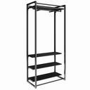 Ver imagem 1 de Conjunto Estante Com Prateleira De Cremalheira Central Com 4 prateleiras e 1 cabideiro 94 cm Comac -