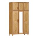 Ver imagem 5 de Guarda-roupa 6 Portas Espelho Cama Cômoda Madeira Mel
