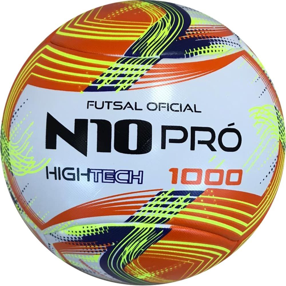 Bola Futsal N10 PRO-X Hightech 1000:Branco/Laranja