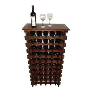 Adega Vinho Madeira 70 Garrafas Cor Imbuia C05 Cevey Adegas e Artesanatos