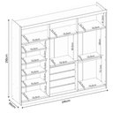 Ver imagem 4 de Guarda Roupa Venice Casal Quarto com 6 Portas e 4 Gavetas Amendola/off White