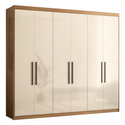 Guarda Roupa Venice Casal Quarto com 6 Portas e 4 Gavetas Amendola/off White
