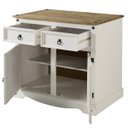 Ver imagem 2 de Balcão Buffet de Madeira Maciça com 2 Portas e 2 Gavetas Branco Lavado