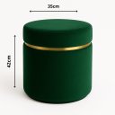 Ver imagem 3 de Kit  Puff com Cinta Dourada Superior Verde Veludo