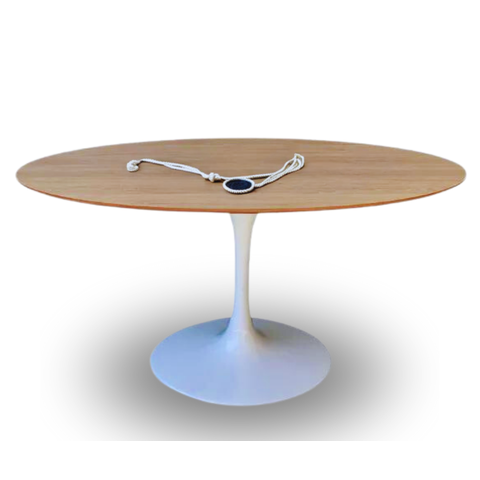 Mesa de Jantar Tulipa Saarinen Redonda 244x137cm Tampo Cor Jade Modelar Art Moveis Tulipa Saarinen o