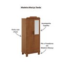 Ver imagem 4 de Guarda Roupa Solteiro com Espelho 1293c Cobre 2 Portas Castanho Finestra