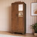 Ver imagem 1 de Guarda Roupa Solteiro com Espelho 1293c Cobre 2 Portas Castanho Finestra