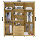 Ver imagem 2 de Guarda-Roupa Casal 5 Portas 3 Gavetas Las Vegas Marrom/Cinamomo