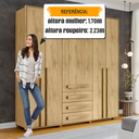 Ver mais imagens de Guarda-Roupa Casal 5 Portas 3 Gavetas Las Vegas Marrom/Cinamomo
